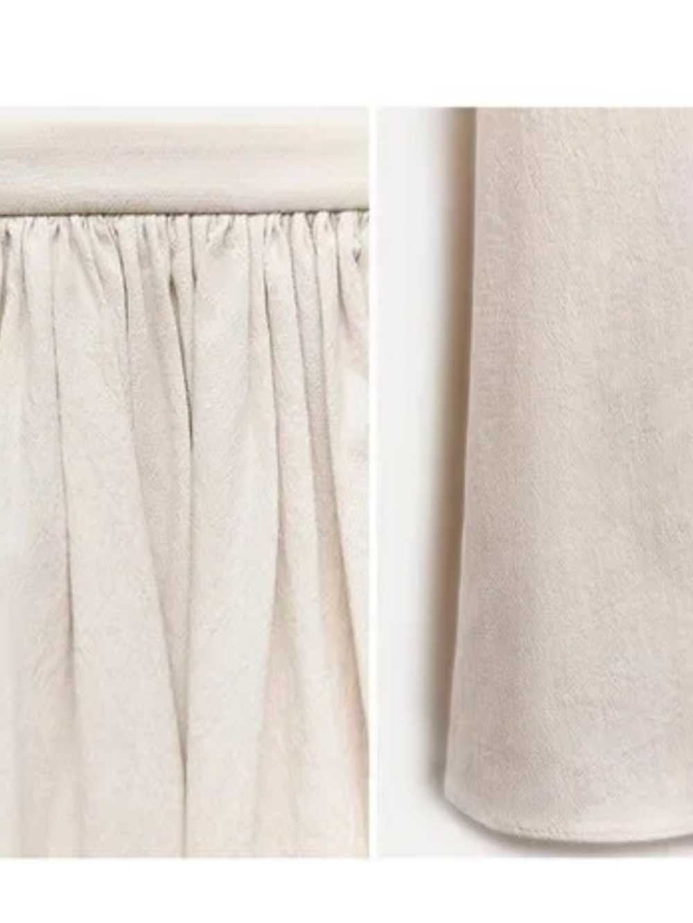 Zara Cream A-Line Gathered Midi Skirt New With Tags 2252/653 - Picture 6 of 7